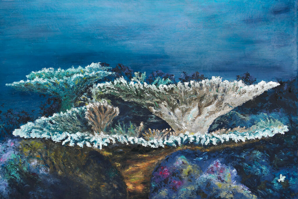 Artist: Lark Ivy Title: Tabular Acropora Medium: Oil Size: 24 x 36